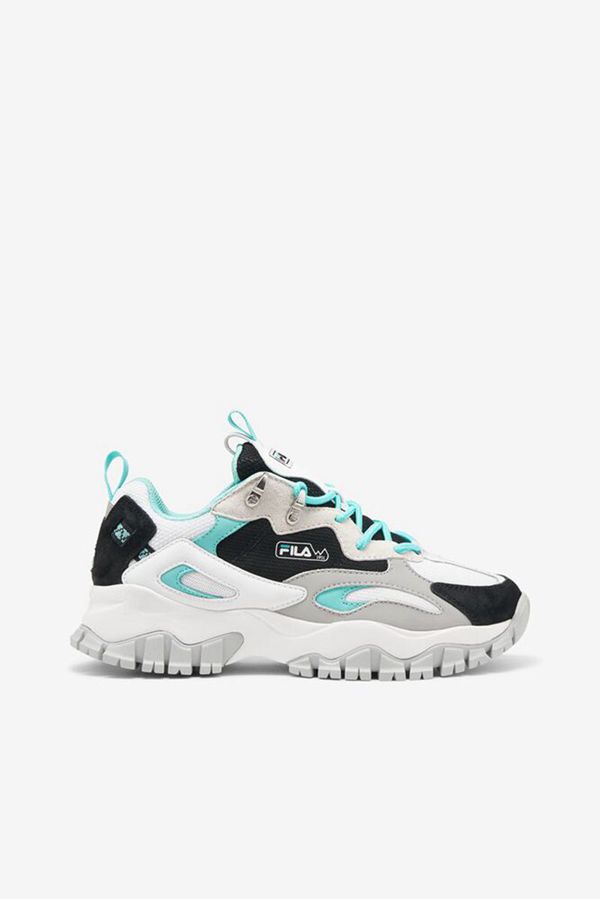 Fila Women's Ray Tracer Tr 2 Trainers Shoe - White / Black / Blue Turquoise | UK-970PWJLAX